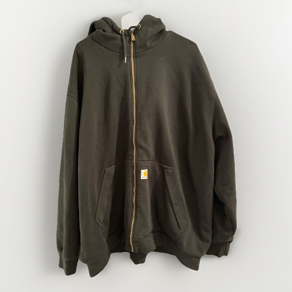 Carhartt Full Zip Paxton Men's 3XL Black Thermal Lined Zip Up Jacket Loose Fit